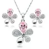 Mode österrikiska kristall smycken med diamanter halsband och örhängen kvinnor smycken design tillbehör dhl gratis