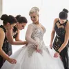 Newly Deep V Neck Wedding Dresses Beading Appliques Bride Gowns 2022 Plus Size Wedding Gown Long Sleeves Custom