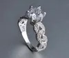 2017 hot vendas chapeamento S925 Sterling Silver brilhar anel de diamante de cristal de zircão Luxuoso tamanho anel de casamento US6 / 7/8/9