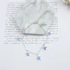 Licht dames strandwind blauw vijf - puntige ster Tassel Anklet Luminous Stars armband ornamenten