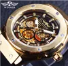 Winner 2024 Luxury Sport Design Matte Scrub Golden Dial Inside Men Watches Top Brand Luxury Automatic Male Wrist Watch Clock Men