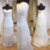 Robes de mariée bohème bohème 2017 avec jupe à volants encolure en cœur Real Pictures A Line Country Beach Garden Chapel vestidos de noiva