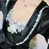2017 neue heiße art silk dress sexy seidenpyjamas frauen nachthemd kleid bademantel haushalt