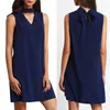 Nowe Damskie sukienki Moda Plus Size Summer Casual Sukienki Dla Kobiet Kołnierz Hollow V Neck Designer Dresses Bez Rękawów Kobiet Mini Dress