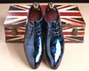 패션 이탈리아 남자 신발 정품 가죽 남성 드레스 신발 S 조각 된 디자이너 결혼식 남성 옥스포드 신발 남자 flats255e