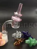 4mm d'épaisseur Quartz Banger Nail Avec Verre Carb Cap Femelle Mâle 10mm 14mm 18mm Joint 90 Degrés Quartz Bangers Clous Pour Tuyaux En Verre