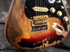 Benutzerdefinierte Shop 10s limitierte Auflage Stevie Ray Vaughan Tribute Nummer eins SRV # 1 Schwere Relikte E-Gitarren-Erlk-Körperweinlese-gelber Hals