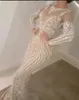 Yousef Aljasmi Charbel Zoe Long sleeve Dresses Evening Wear Luxury Crystals Gold Evening Gown Zuhair murad Celebrity Prom Gowns