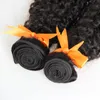 未処理のカーリー織り人間の髪の毛織物200gキンキーカーリーバージンヘア自然黒いブラジルのカーリーバージンヘア、脱落なし、無料