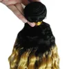 Ombre Weave Hair Blonde T1B / 613 faisceaux de cheveux humains 100g cheveux crépus vierges 1 PCS