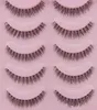 Nowa 5 Para Kobiety Lady Natura Krótki Krzyż Daily Fake Eye Lashes Moda Fałszywe Rzęsy Narzędzia