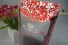 12x20cm 100pcs/lot standing matte transparent plastic ziplock bag with silver flower printing, coffee bean poly sack, candy red edge pouch