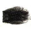 Clip péruvien des extensions de cheveux 100g 100g 8pcs Kinky Curly Clip Afro-Afro-américain dans les extensions de cheveux humains