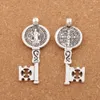 Antik Silver St Benedict Medal Cross SmqLivb Key Charm Pärlor Katolska Christopher Pendants Alloy L1684 25x59mm 40pcs / Lot