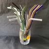 Hurtownia 20pc Kolorowa Pyrex Glass Picie Słomka Średnica przyjęcia urodzinowego 8 mm*20 cm