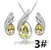 Hoogwaardige Oostenrijkse kristallen sieraden set met strass ketting en oorbellen mode vrouwen kristallen sieraden set z061