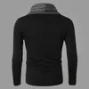 Wholesale- 2016 New arrival autumn fashion Unique neckline men t shirt camisa masculina long sleeve man tshirts stylish male shirts B95