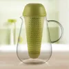 Borosiliacaatglas theepot met filterinfuser creatieve hittebestendigheid bloem koffie thee pot 720 ml 25.4oz