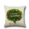 تغطية وسادة عيد الميلاد سانتا كلوز نمط وسادة مربعة للأريكة ديكور وسادة الثلج شجرة عيد الميلاد (7)
