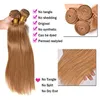 Brazilian Siky Glattes Haar Bundles Pure 27 # Honey Blonde Color Deal Mit Mischlänge 100% Echthaarverlängerungen