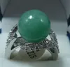 Fashion nice real Purple jade Solid silver Ring size 8#-9#