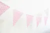 Vente en gros - Livraison gratuite 6pcs bannière rose Chevron / Dot / drapeau rayé bannière fête d'anniversaire décor drapeau guirlande pour anniversaire bébé douche décor