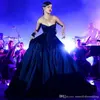 Granatowe oficjalne sukienki wieczorowe 2019 Suknia balowa księżniczka Puffy Court Train