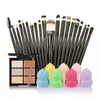 Wholesale-  Sets 6 Colors Concealer Cosmetics+20  Brush + Make Up Sponge Puff Beauty Tools Kosmetika#121