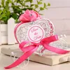 30st Creative European Style Tinplate Heart Shaped Candy Box Flower Car Candy Box Romantisk Bröllop Tillbehör 3 Färger