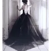 Sexy Black Tulle Lace W górę Suknie Wieczorowe Halter Backless Prom Dresses 2017 Lato Prosty styl Koktajl Formalna Party Dress Formalna Nosić