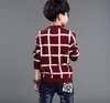 2019 осень-зима, классический клетчатый свитер в английском стиле, детский клетчатый свитер для мальчиков, пальто, детская одежда, жаккардовый хлопковый свитер для мальчиков Pull5128608