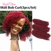 vente en gros au détail 4lot une tête Malibob extension de cheveux synthétiques 8 "3Pcs / set tresses au crochet Twist pour les femmes noires Kinky Curly marlybob Hair