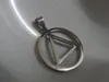 Lot 5pcs in bulk whole Stainless steel 30mm Round fashion triangle Pendant Charms Silver Good Polished no chain for men je282z