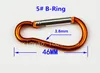 7 color #4#5 B/D-Ring Carabiner Ring Keyrings Key Chain Camp Snap Clip Hook Keychains Hiking Aluminum Metal Stainless Steel Hiking Camping