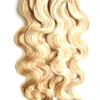 P27 / 613 Färg Kroppsvåg Straight Brasilianska Micro Loop Human Hair Extensions 200g Brasilianska Virgin Hair Micro Bead Remy Hair