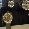 Boule d'acier inoxydable de lumière pendante de salon moderne a mené l'éclairage de projet d'hôtel de villa de restaurant de lumière de feu d'artifice