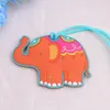 50pcs Lucky Elephant Bagage Tag Party Festa de casamento Festas de bagagem de borracha macia Baggage Tags Travel Theme Favors