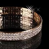 Bracciale da sposa placcato oro di lusso Bling Bling 3 file strass arabo braccialetto elasticizzato da donna Prom Evening Party gioielli da sposa Acce7947546