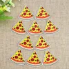 10 PCS remendos bordados de pizza para roupas de ferro em transferência applique remendo de comida para bolsas de jeans DIY costurar em adesivos de bordado298C