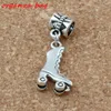 50pcs / lot Ancient silver 3D Roller Skates Charms Big Hole Beads For Jewelry Making Bracelet Necklace Findings 11.5X32.5MM A-118a