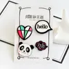 Wholesale- Fashion Cartoon Bear Panda Owl Duck Chick Smile Aircraft Popcorn Star Acrylic Brooch Pins Set Jacket Collar Pin Badge Jewelry