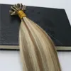 100 fios 100gset prebonded remy extensão do cabelo humano queratina prego u ponta extensão do cabelo balayage ombre cabelo marrom loiro highli1078473