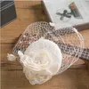 Vacker Vintage Frankrike Birdcage Bridal Flower Handgjorda Blommor Fascinator Bride Bröllop Hattar Ansikts Välsaker Kvinnor Mode