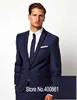Classic Design Groom Tuxedos Groomsmen Navy Blue Peak Lapel Best Man Suit Wedding Men's Blazer Suits (Jacket+Pants+Tie) K391