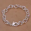 Brand New Shrimp Buckle Grube Męskie 925 Silver Charm Bracelet20cm DFMWB089, Sterling Posrebrzana Bransoletka Biżuteria