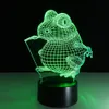 Frog Colorful Gradient Touch Botton 3D Effects LED Children Kids Bedroom Bedside Illumination Night Light 15 Keys Remote Table Lam6876497