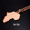 U7 Hiphop alloy Necklace Gold Color Pendant & Chain African Map Gift for Men/Women Ethiopian Jewelry Trendy