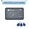 15 tipi di controllo accessi senza contatto 14443A Smart IC Card Reader per Mifare con interfaccia USB + 5 portachiavi