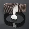 22 mm bredvävd nätarmband rostfritt stålkedjor silverfärg metallarmband armband för kvinnor smycken armband298t