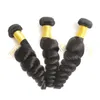 Peruvian Loose Wave Hair 3 Bunds med spetsstängning Billiga hårförlängningar Hai Weave del spetsstängning Virgin Hair7083263